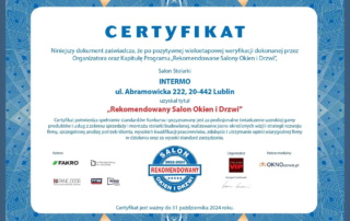 Certyfikat Intermo 2024