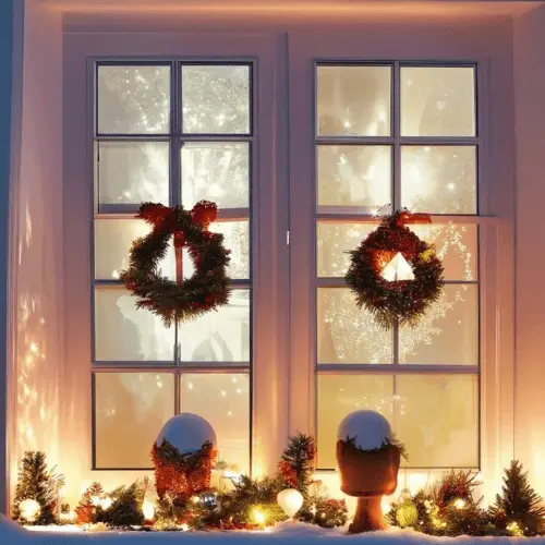 Oświetlenie okna na Święta