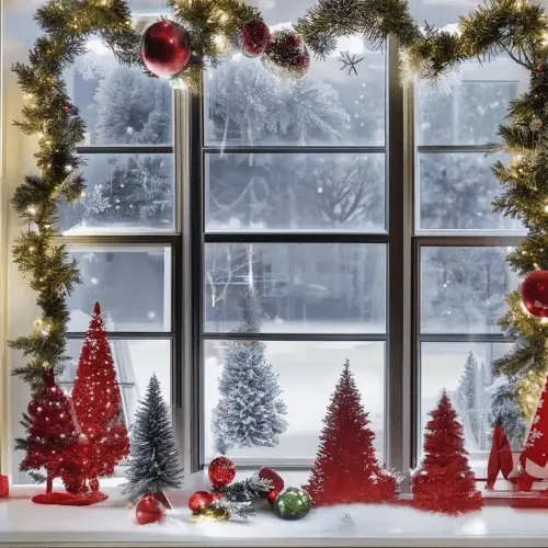 Oświetlenie okna podczas Bożego Narodzenia